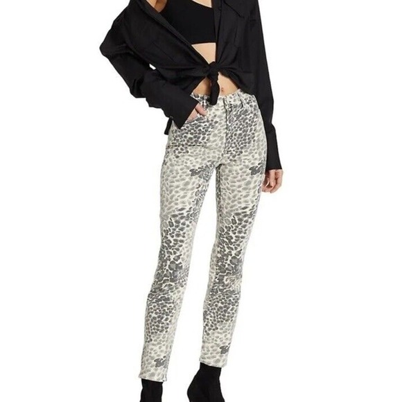 Mother mid rise dazzler ankle jeans shadow leopard size 32 NWT - Picture 1 of 7